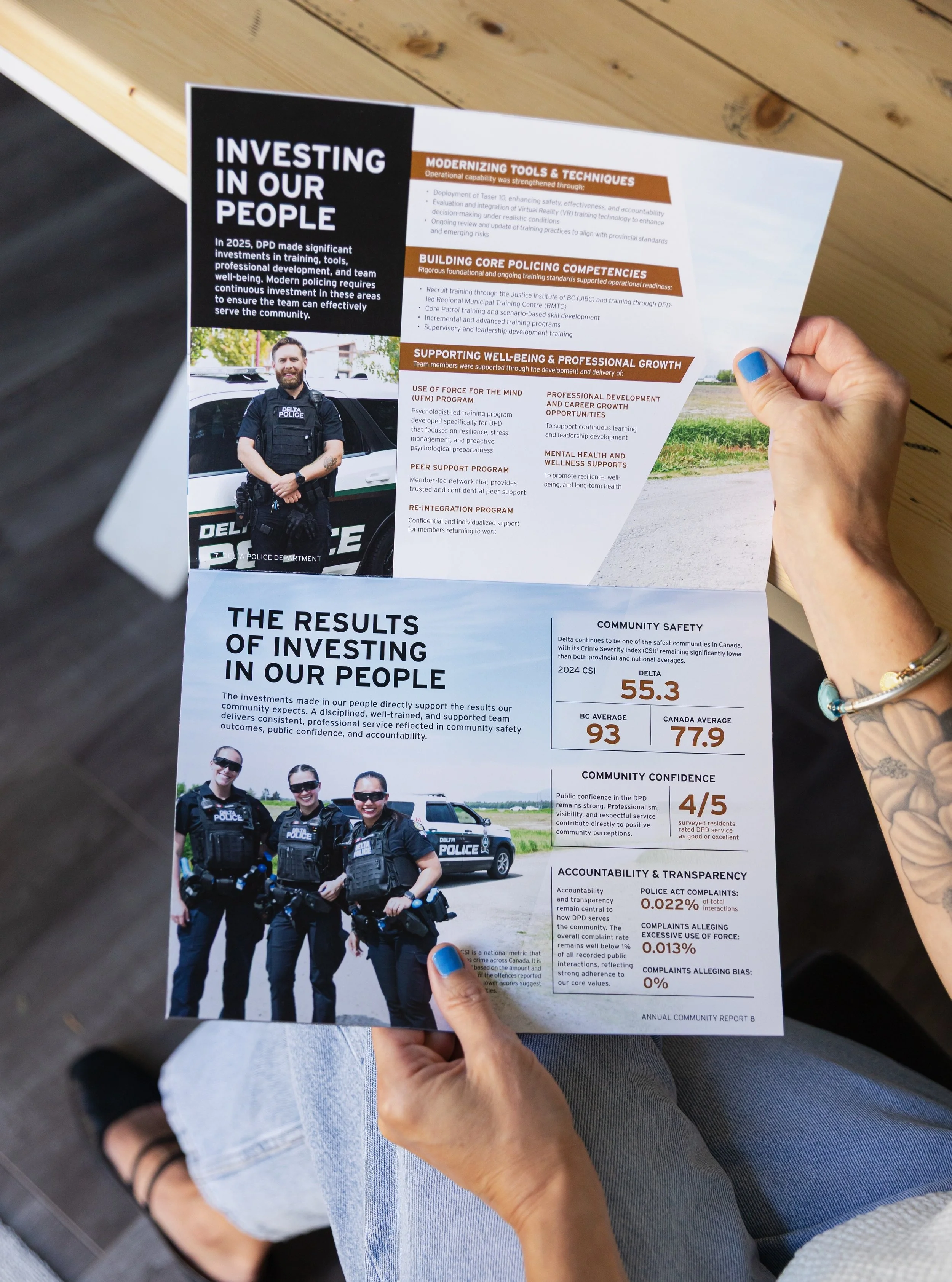 A strategic and well-designed annual report helps police agencies turn complex information into something people can understand, remember, and trust. Good publication design makes your message easier to navigate while reinforcing the credibility of y