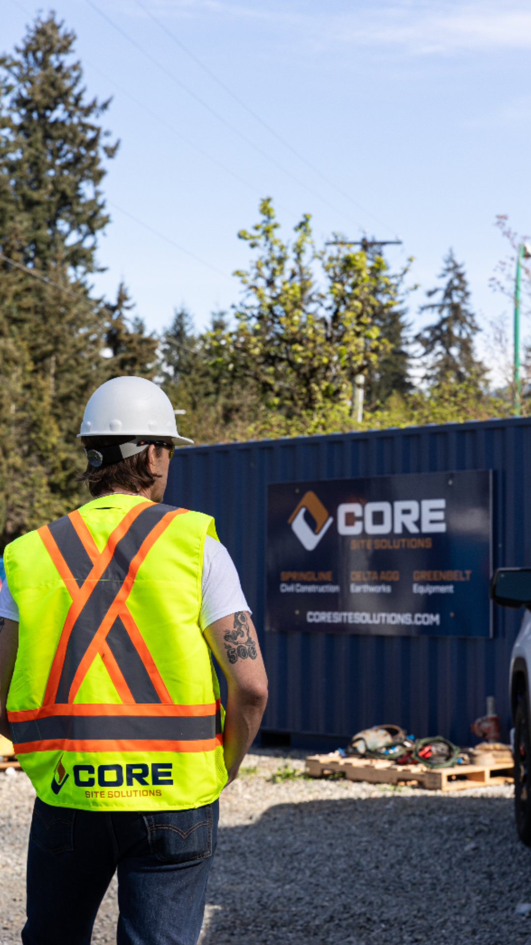 Construction brand on job site