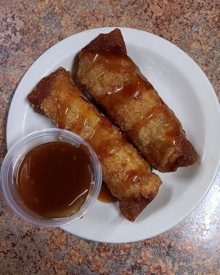Coming soon!!! Veggie and Beef Egg Rolls ... we have a few orders available today... stop in and give them a try!!