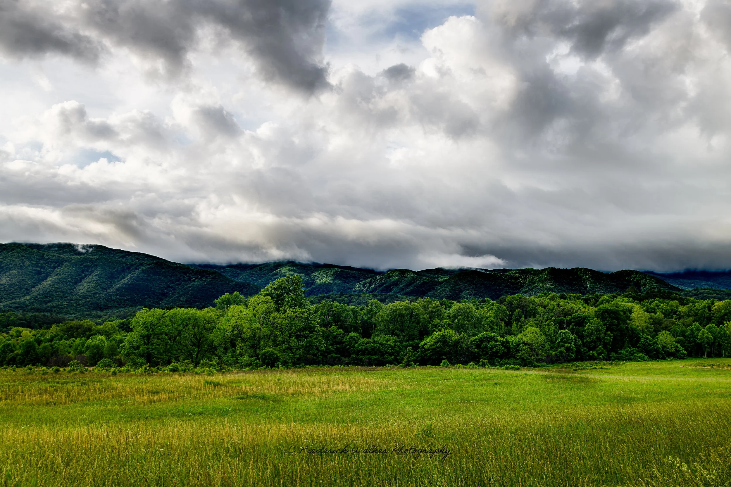 Valley in Cades Cove, Townsend, Tennessee, Great Smoky Mountains National Park.