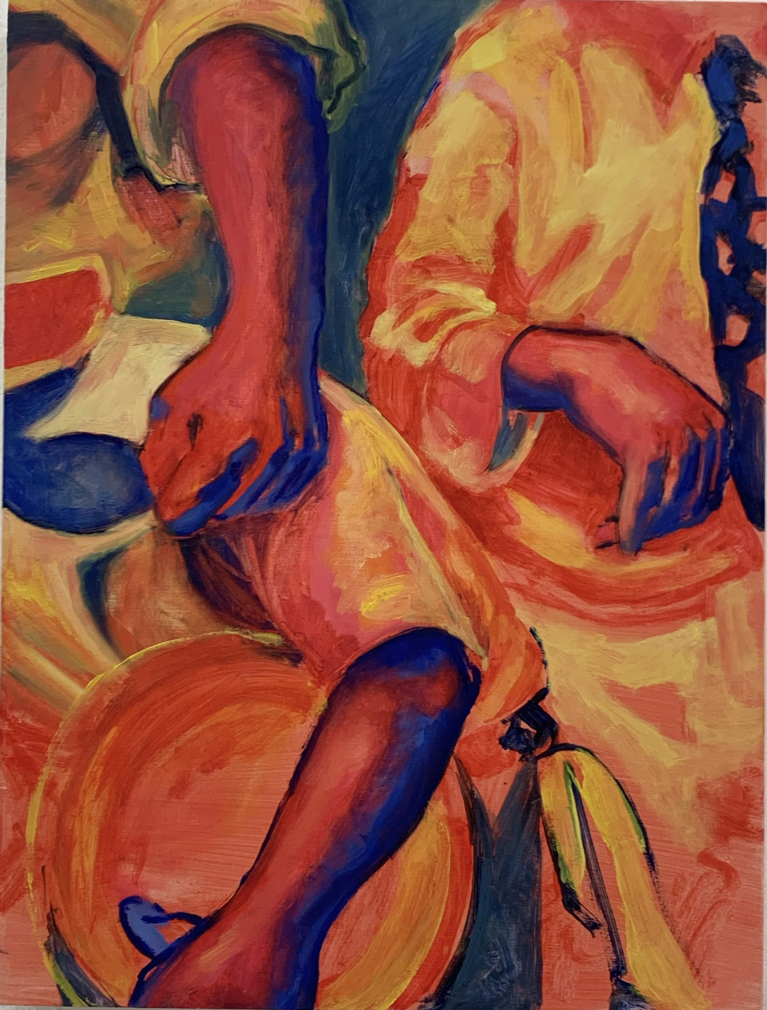 'Tapestry With Arms' 2022, oil on board, 40 x 30 cm