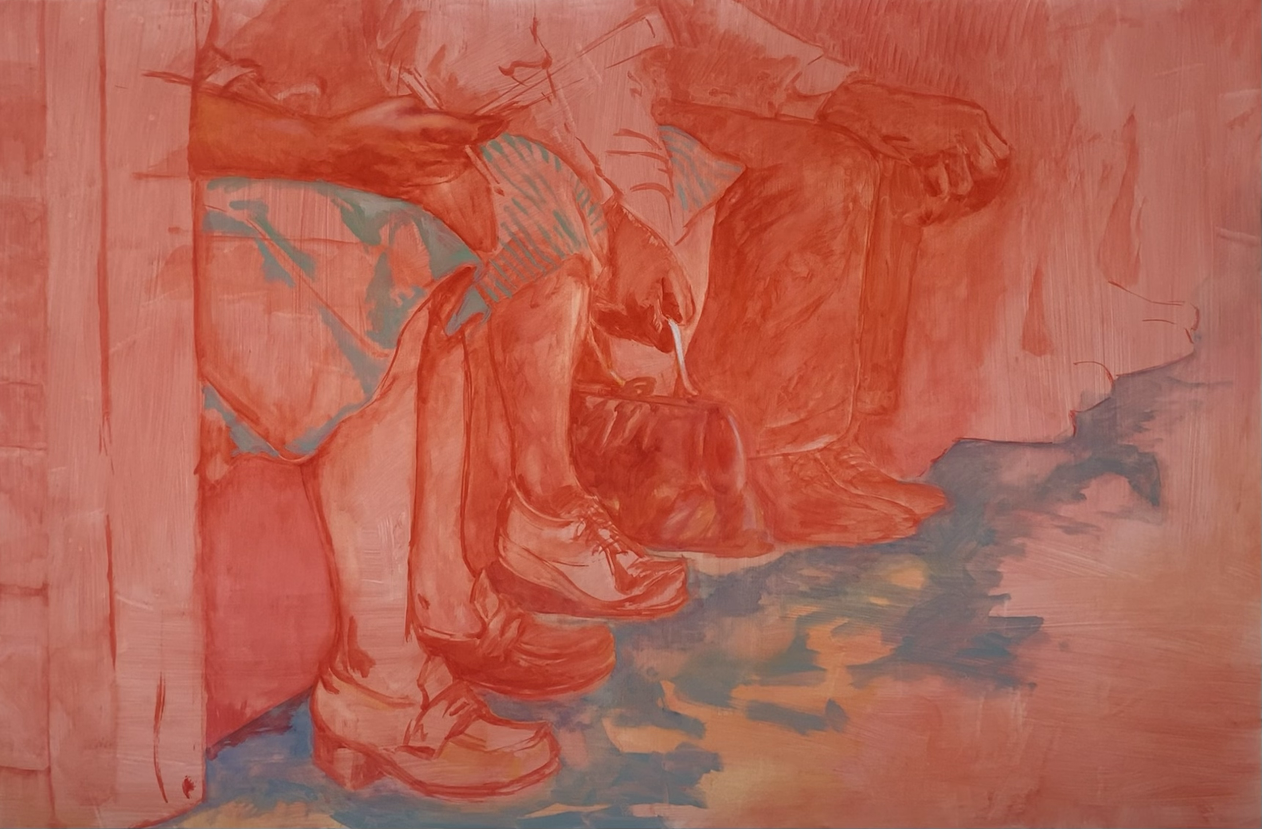 'Races' 2022, oil on board, 122 x 81 cm