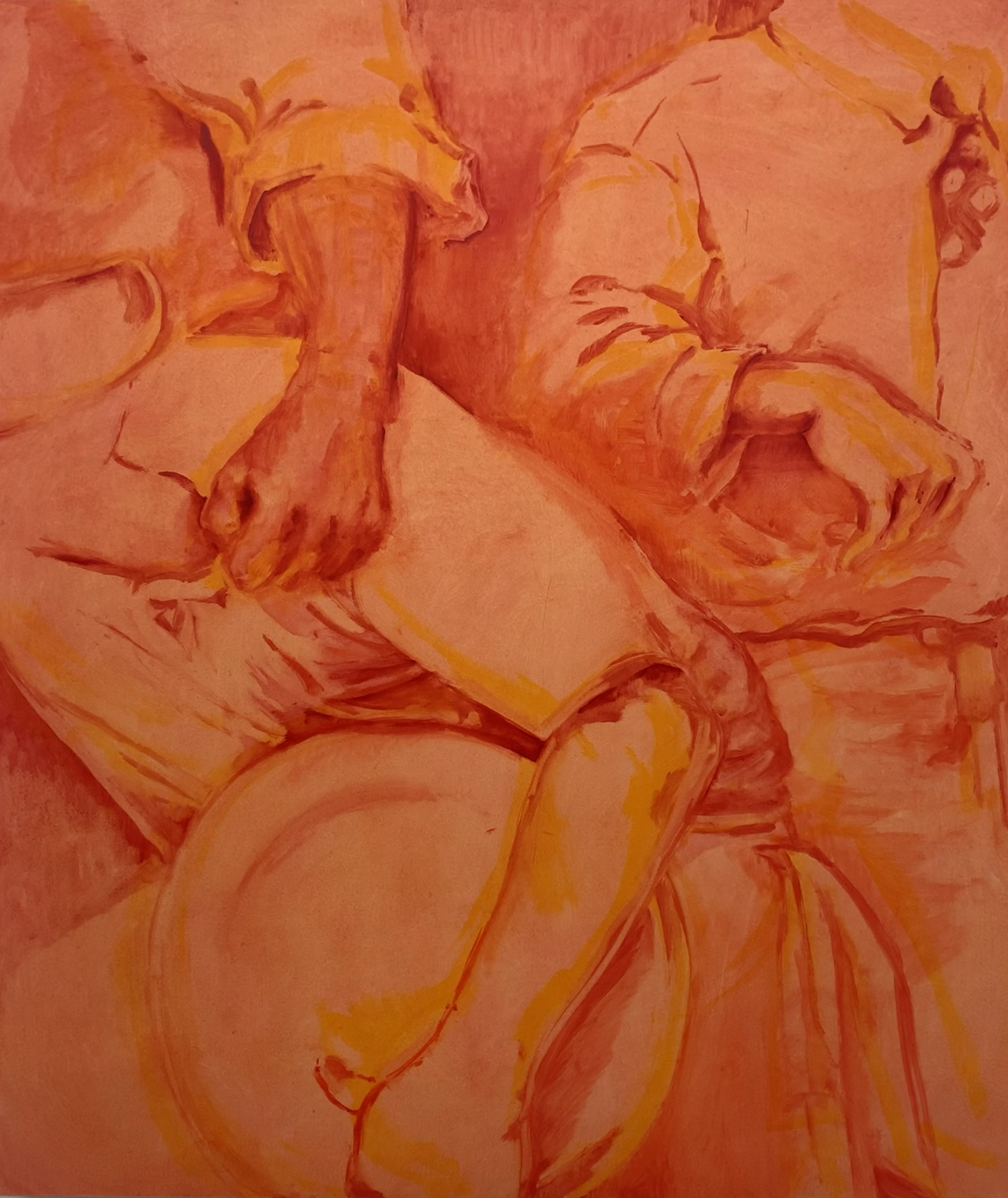 'Threes' 2022, oil on board, 70 x 60 cm