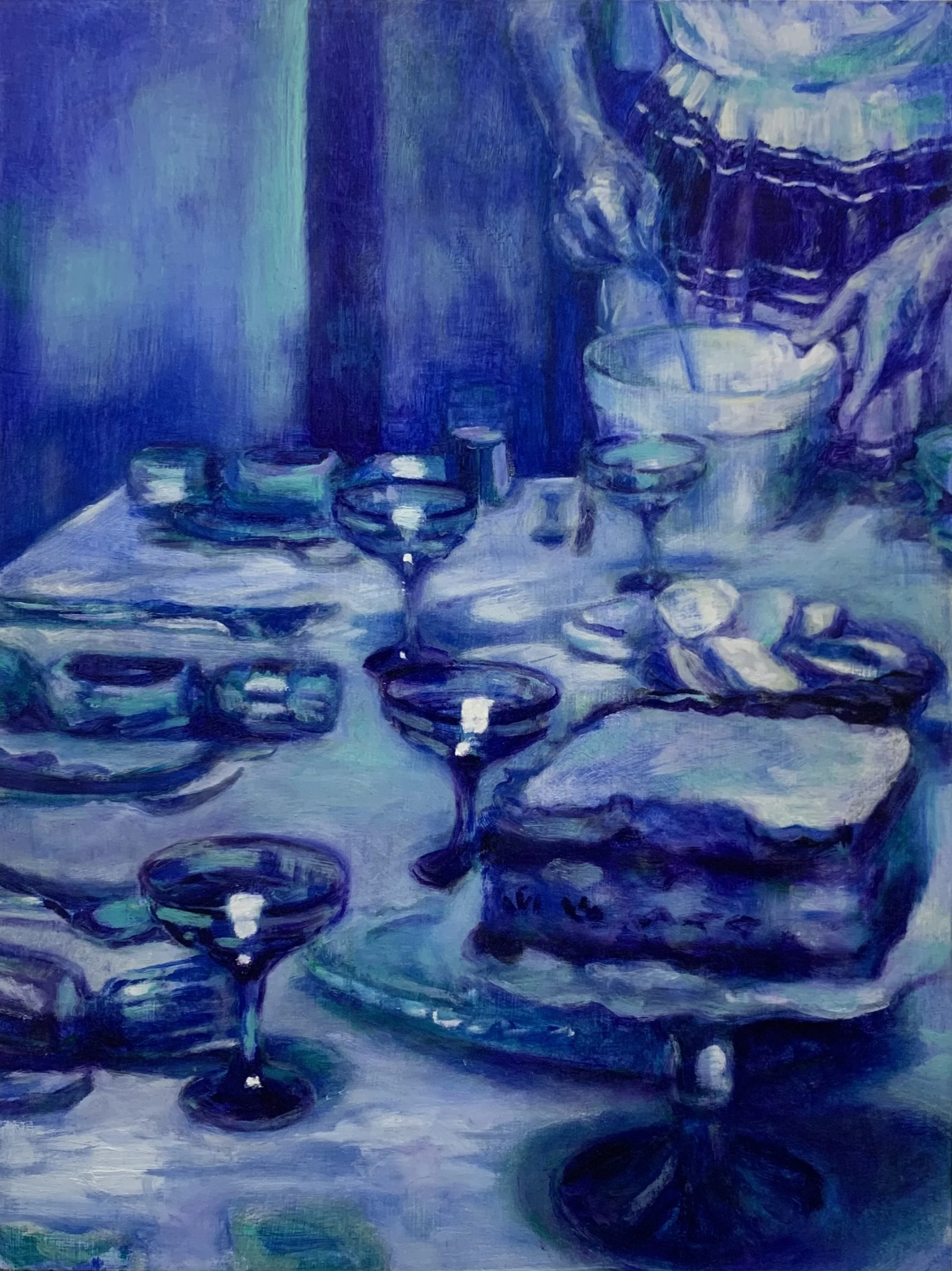 'Setting' 2025, oil on board, 30.5 x 23 cm