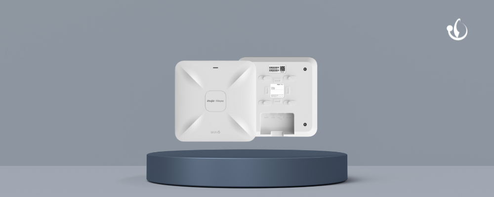 Dispositivo de punto de acceso Wi-Fi en exhibición, en una plataforma circular