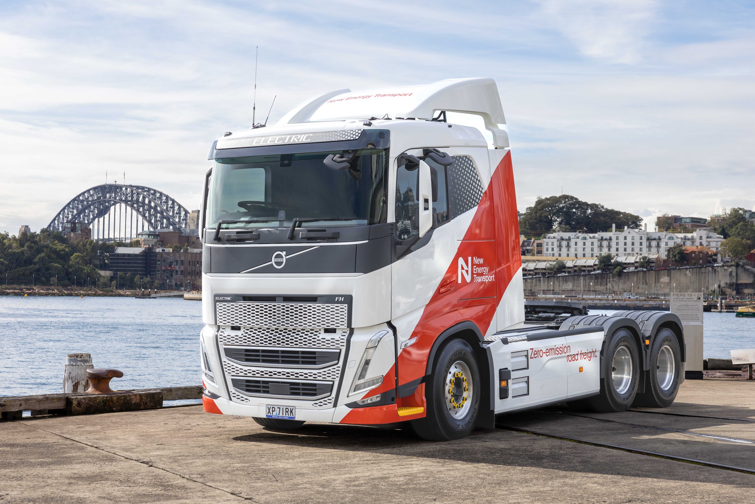 A NET branded all-electric Volvo truck in Sydney