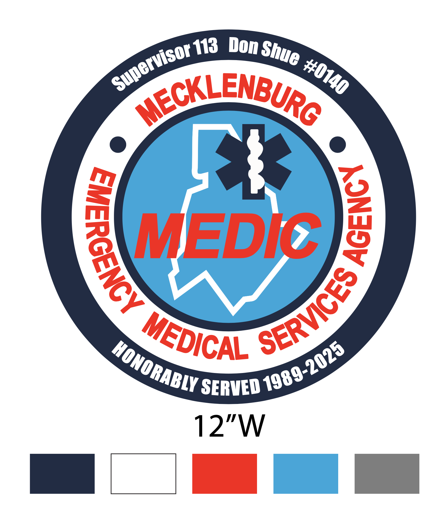 Custom Mecklenburg EMS Retirement Signs
