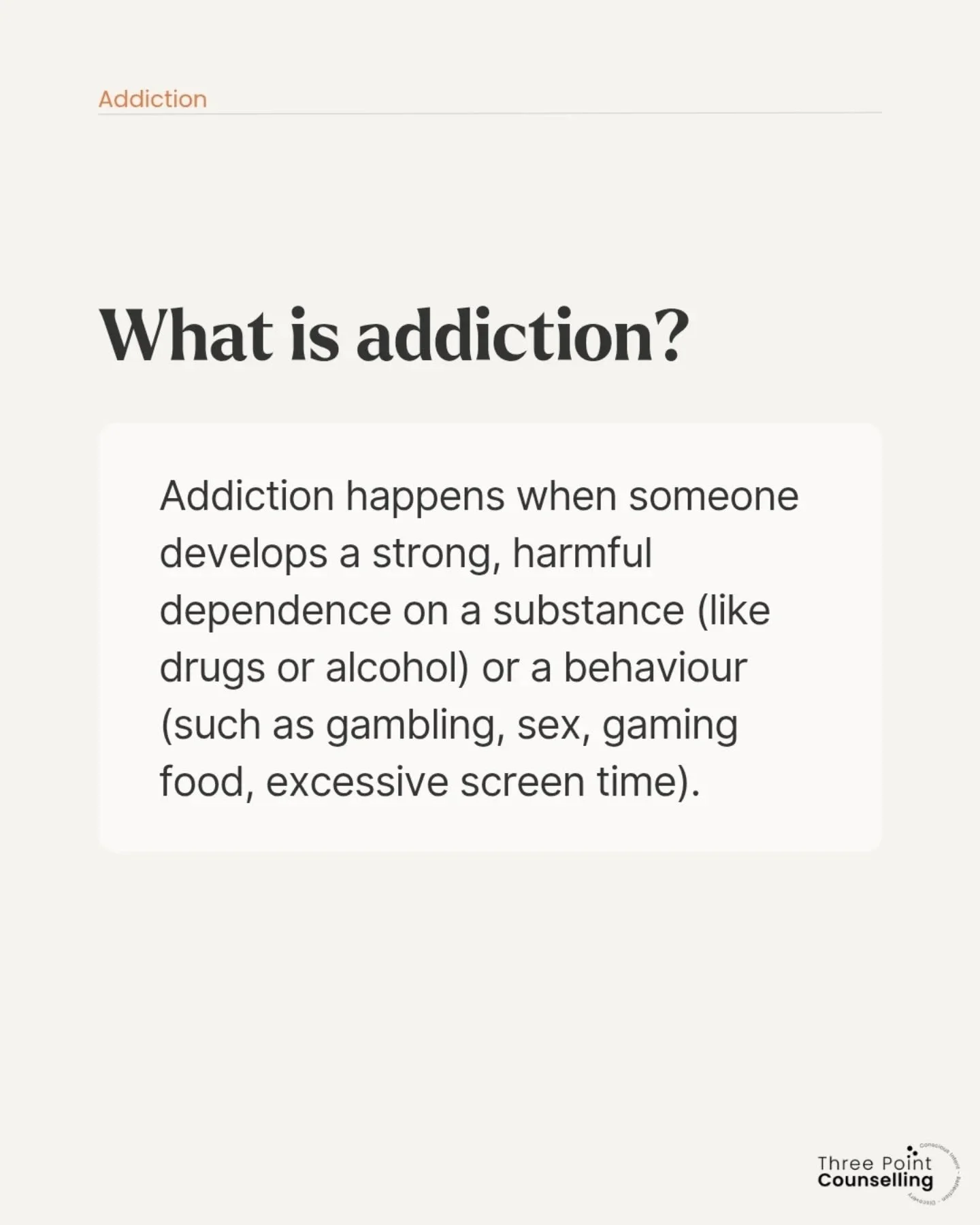 Addiction can feel like a cycle that&rsquo;s hard to escape. It&rsquo;s more than just habits &mdash; it&rsquo;s shaped by trauma, brain chemistry, and emotional pain.

We can become fixated on a substance or behaviour, using more to get the same eff