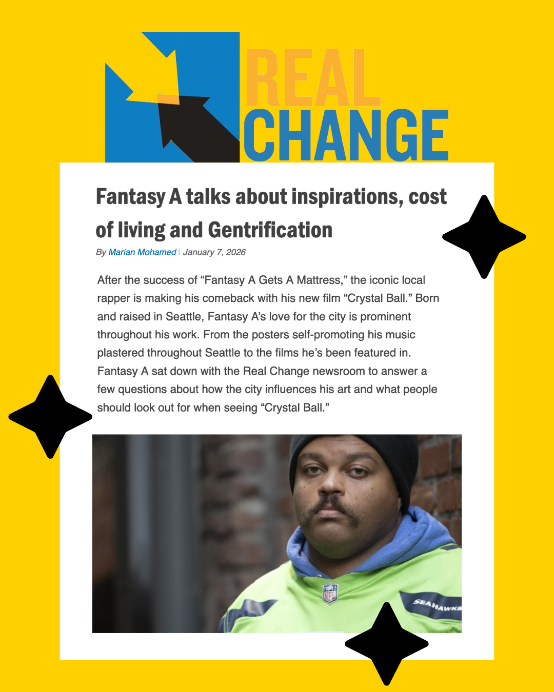 Cover Story with Fantasy A in Real Change