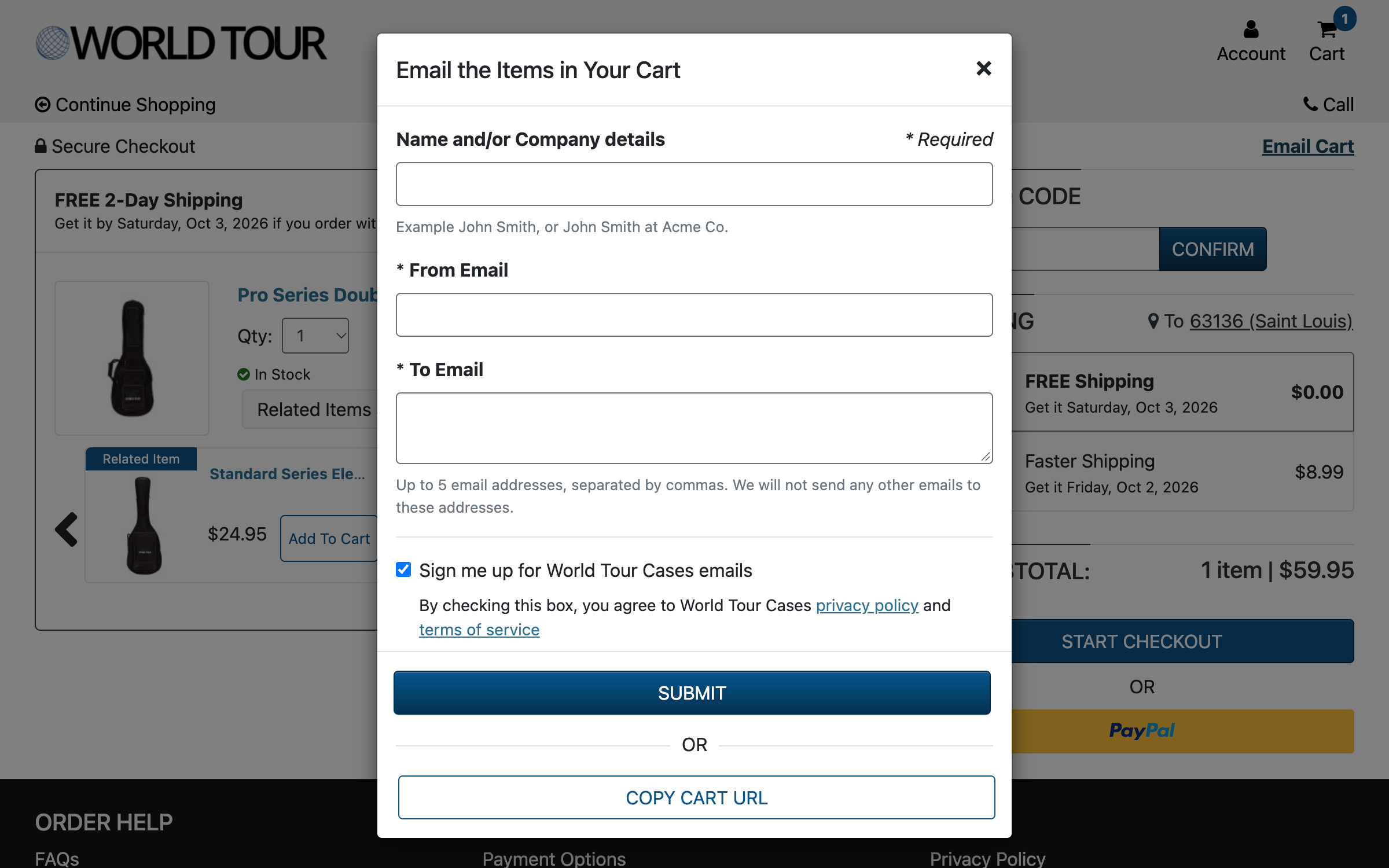 DCP Email Cart Feature