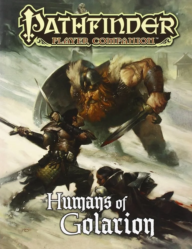 The cover of Humans of Golarian, a Pathfinder Player Companion supplement