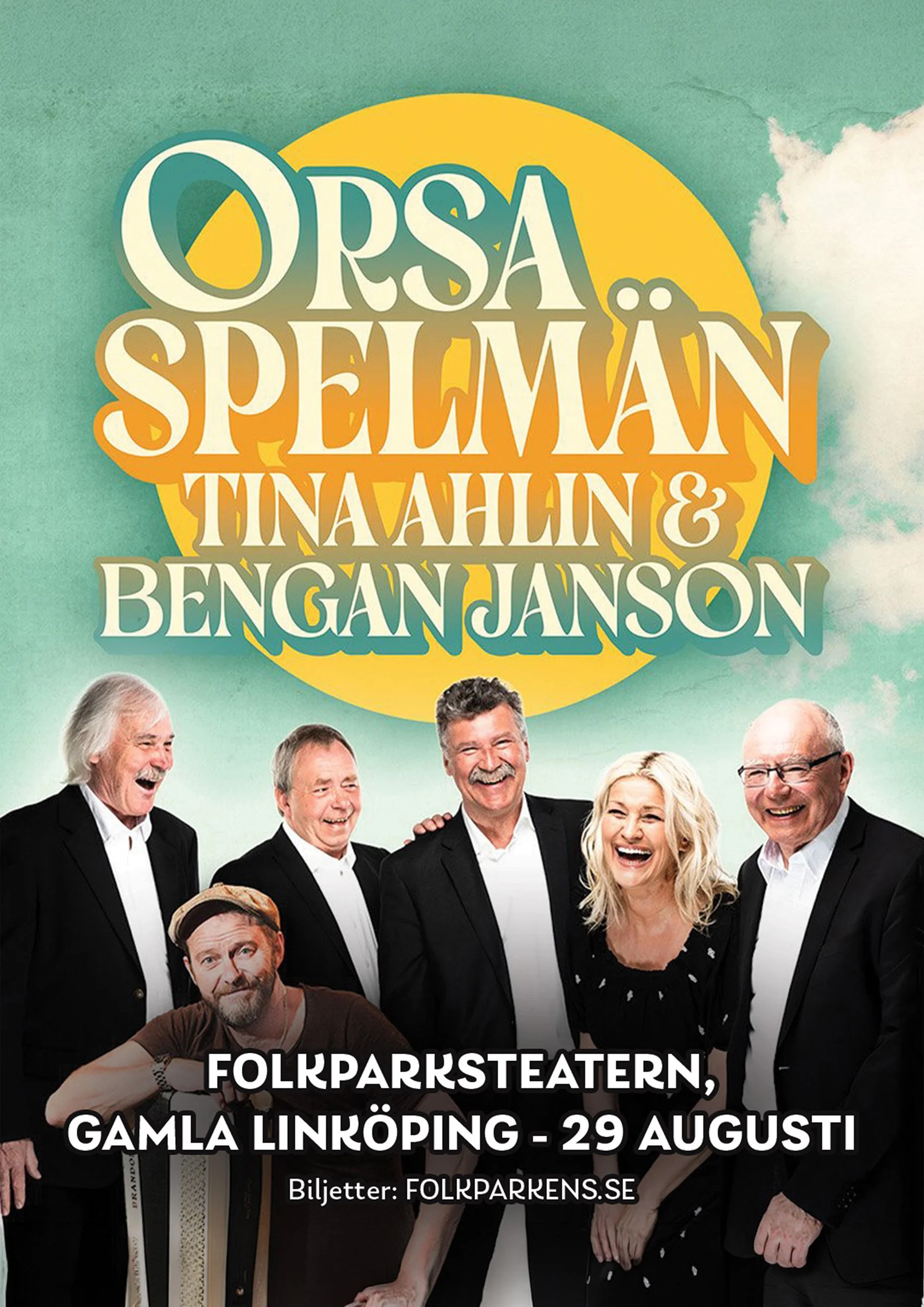 Konsert Orsa Spelmän, Tina Ahlin & Bengan Janson 29 augusti 2026 på Folkparksteatern, Gamla Linköping