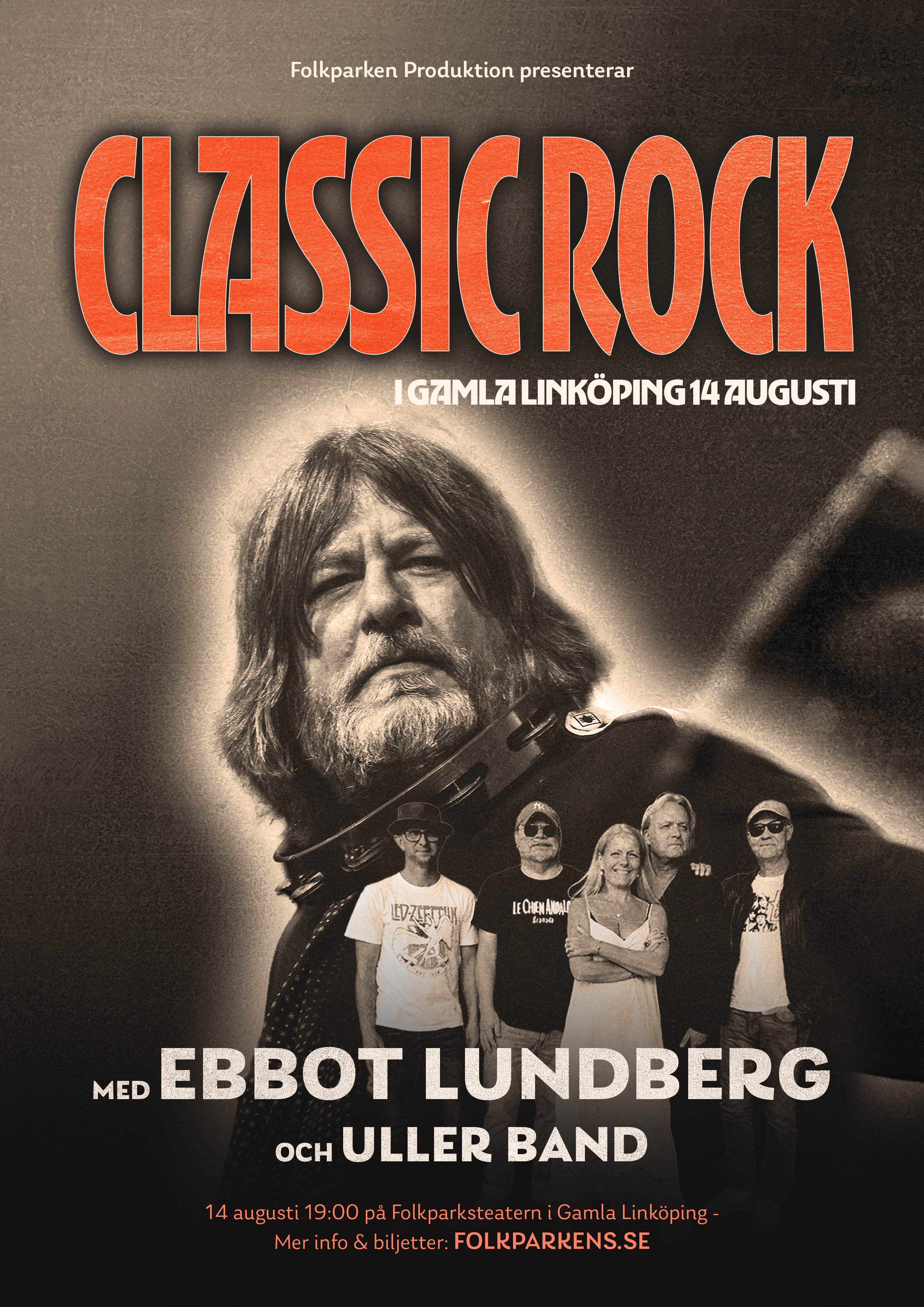 Konsert Ebbot Lundberg & Jimmy Uller Band 14 augusti 2026 på Folkparksteatern, Gamla Linköping