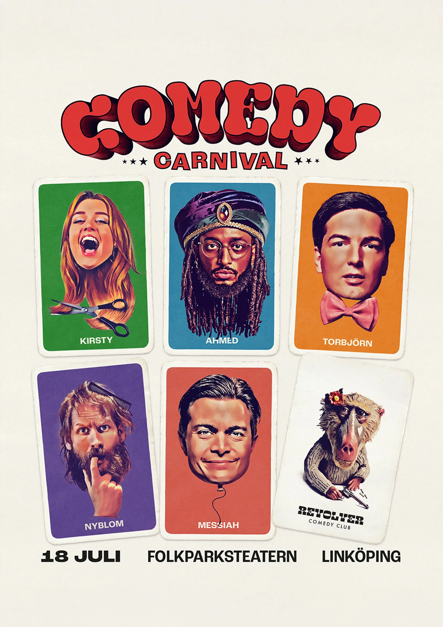 Stand Up Comedy Carnival 18 juli 2026 på Folkparksteatern, Gamla Linköping