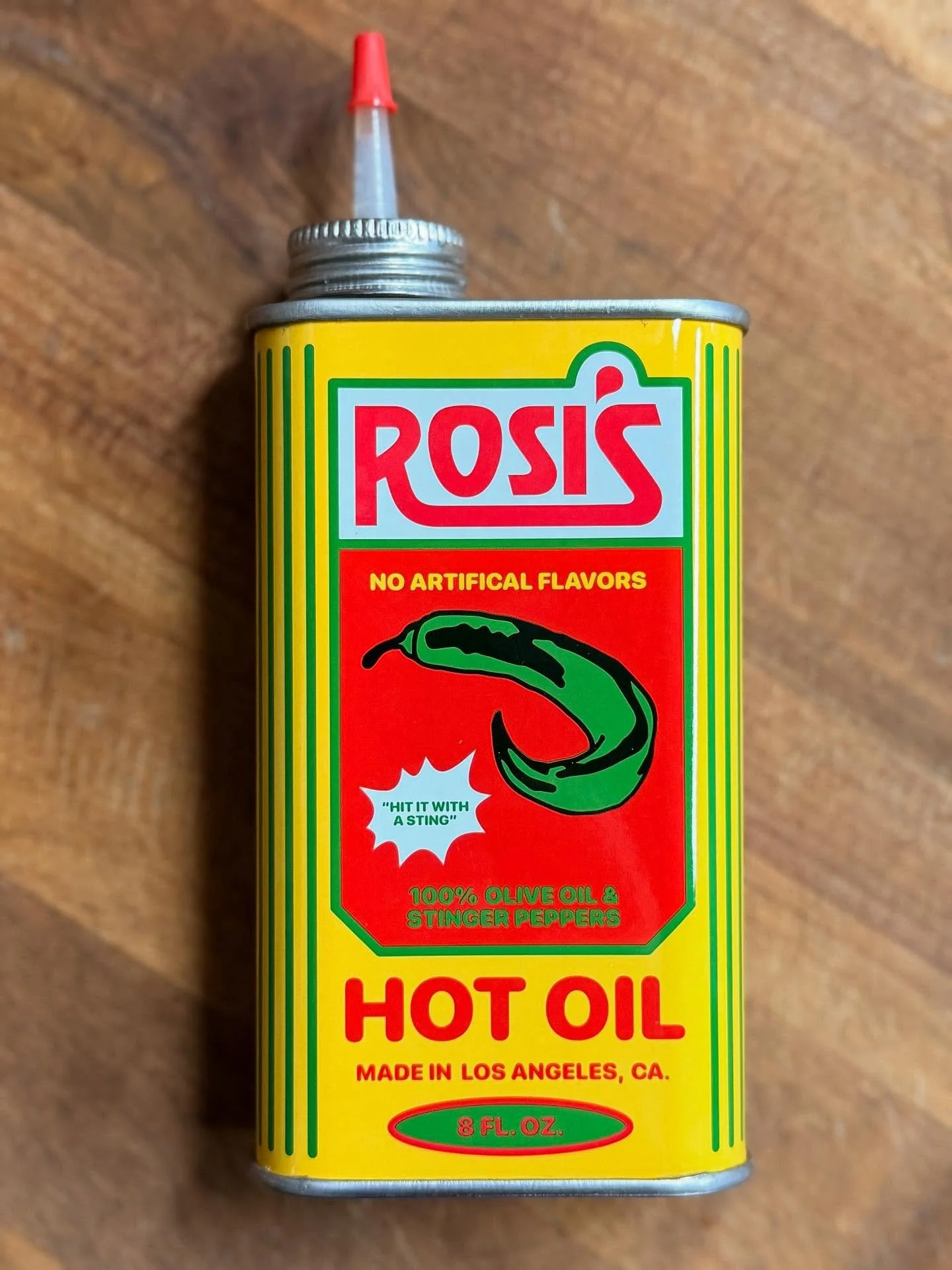 Super excited to be selling these cans of @rosis_hot_oil .  Not only is their packaging and branding A+, but their product lives up to the instagramability.  Super flavorful and balanced, 2 simple ingredients, olive oil and Serrano peppers.  Perfect