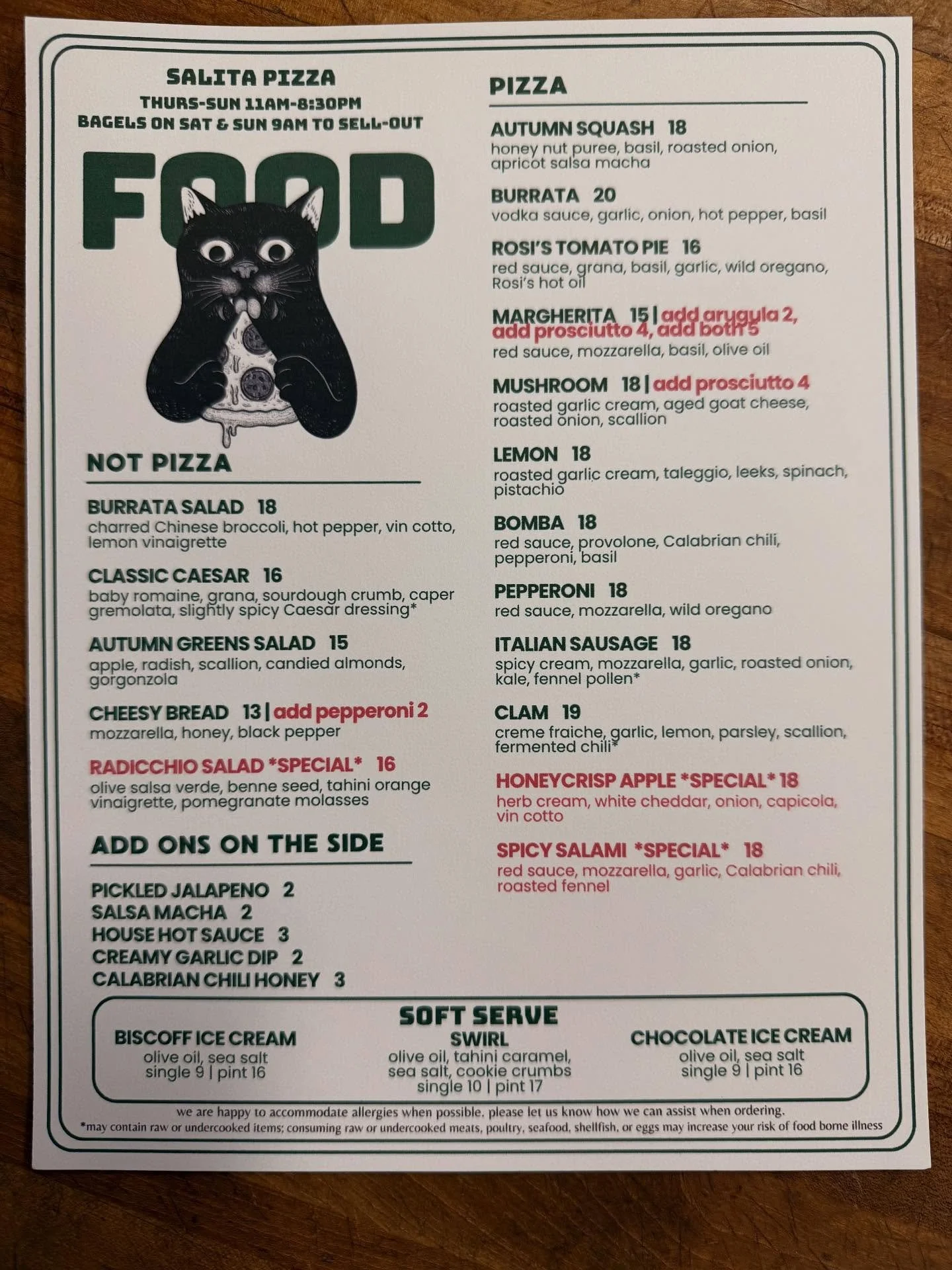New Menus Who Dis?!?&hellip;.sorry.

New Pizzas
New Salads
New Wines
Same Old Salita.