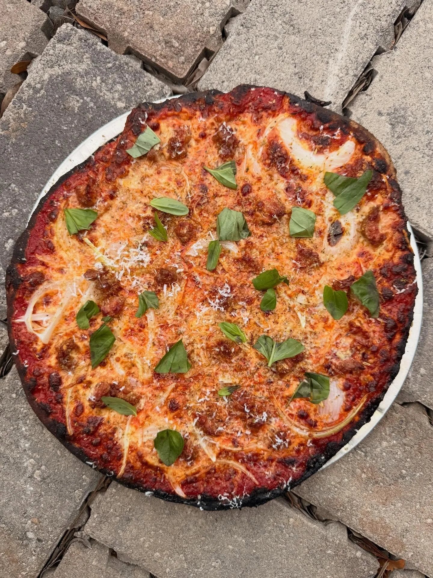 We are back and we have a new tavern pie for all you wise guys.  Pretty straightforward sausage pie, but we are using these super sweet strawberry onions I picked up from the market this week.  These onions are grown in strawberry fields and are insa