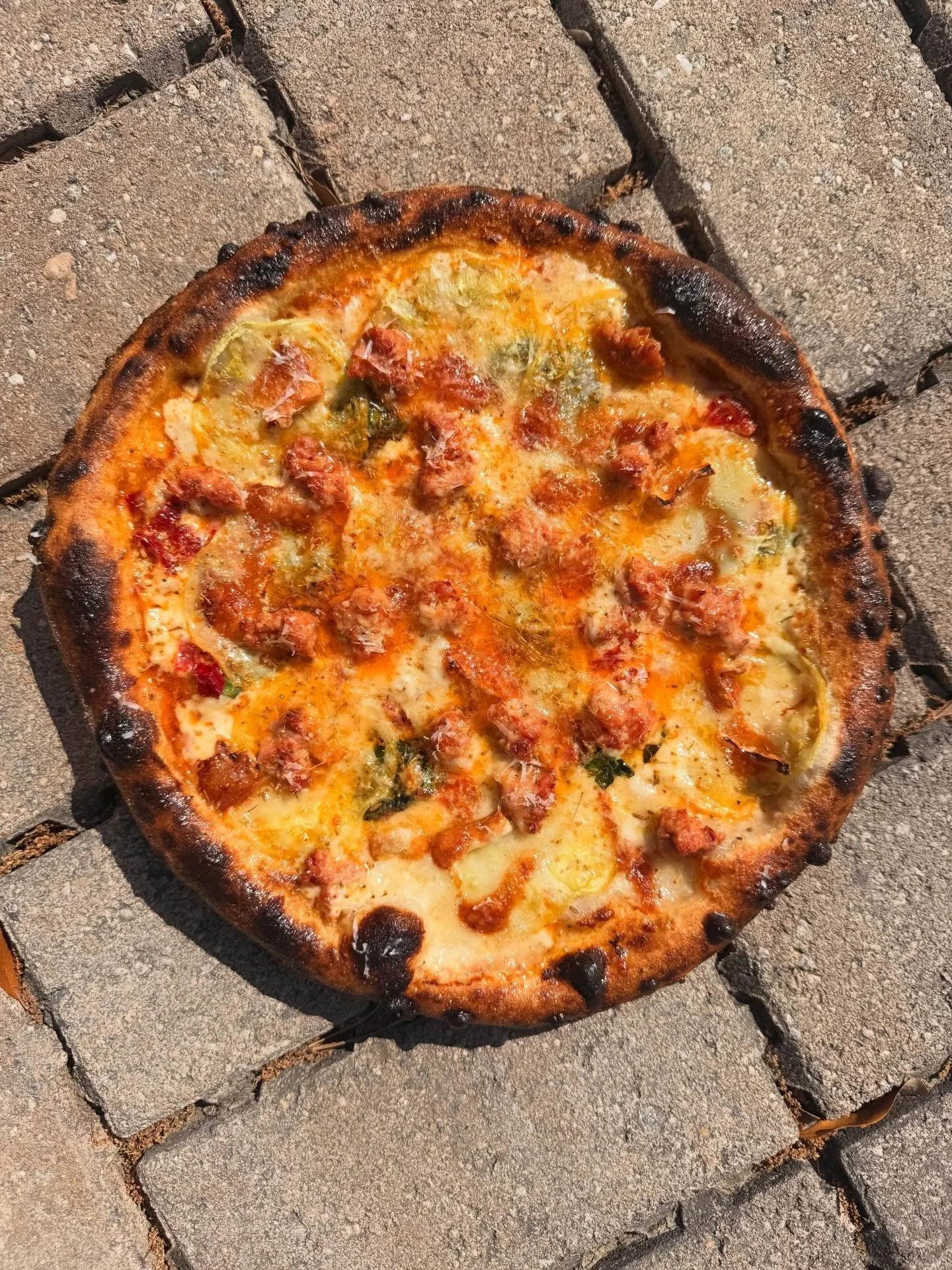 Another new one or is it!?! This is a version of a pizza I did many years ago when I opened another pizzeria here in town that many of you enjoy and if you have ever had their famous chicken parm among many other menu items there, well you are welcom