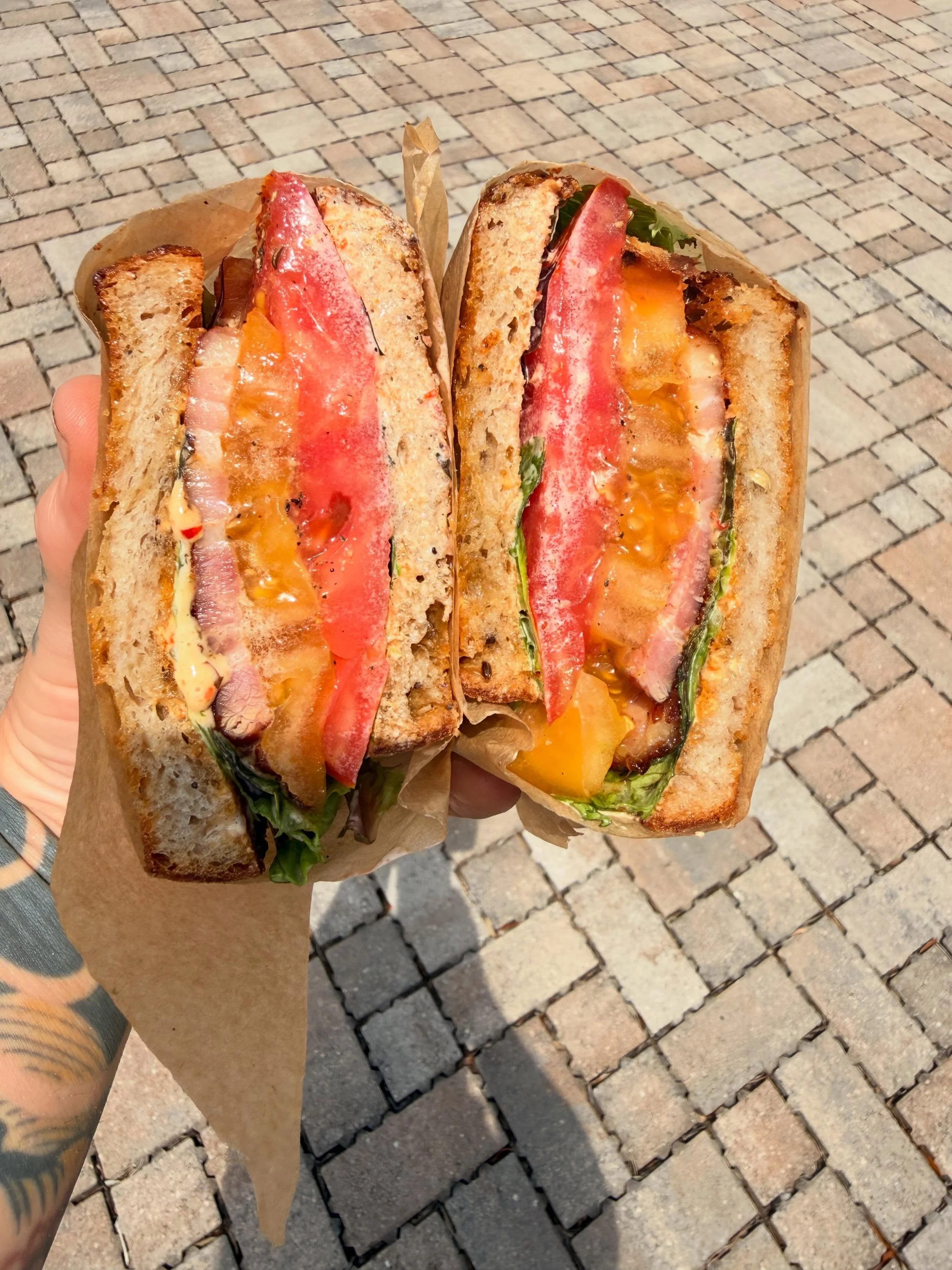 B-L-T season is back boooiiiiii (and gals and non binary). THICK BACON THICK TOMATER NOT TOO THICK BREAD (because we don&rsquo;t want to take away from the maters). Only on Sundays, only while toe-maters are in season.  You should get one, they are t