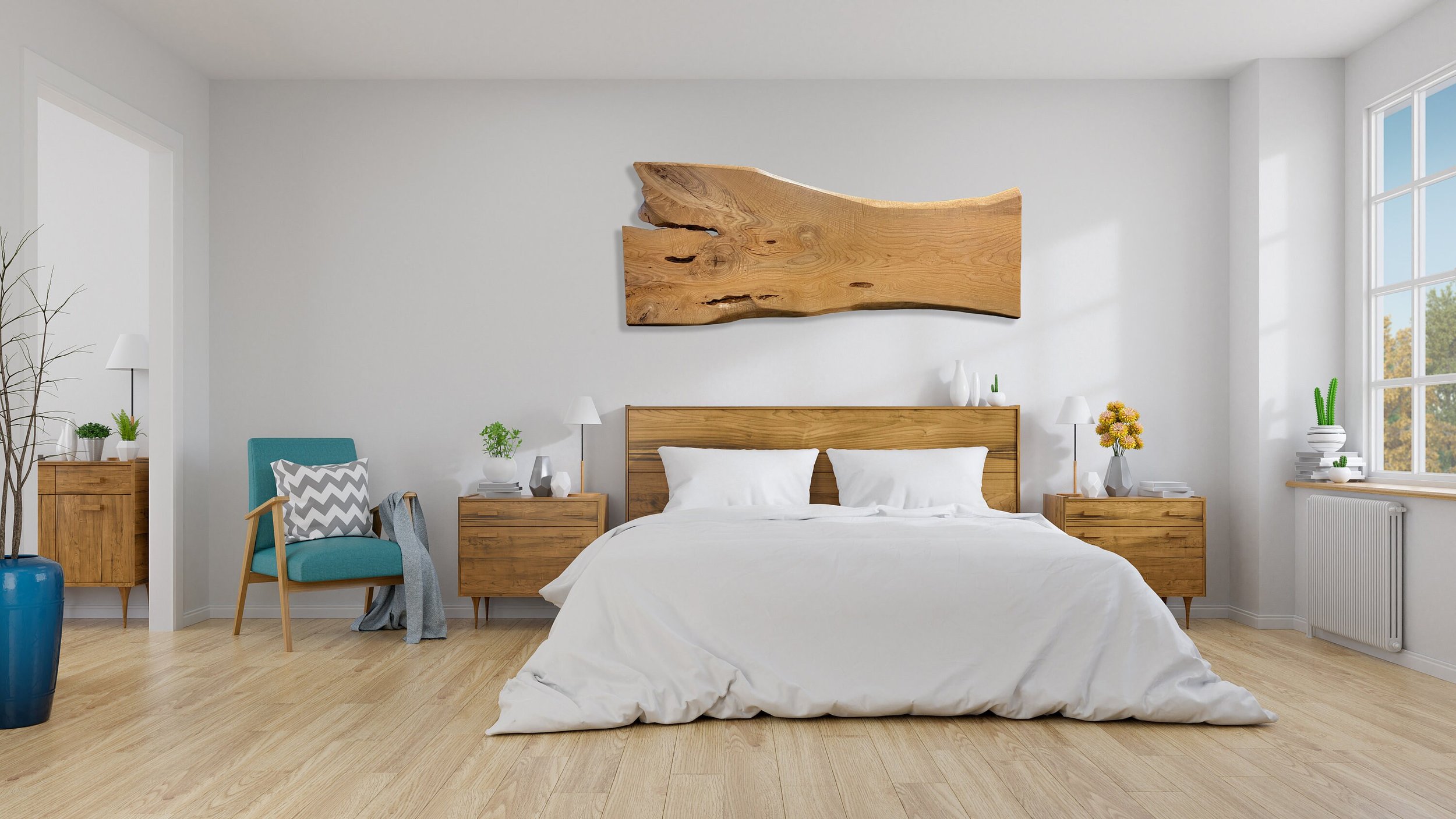 Live Edge Wood Headboard for sale - Ash Slab
