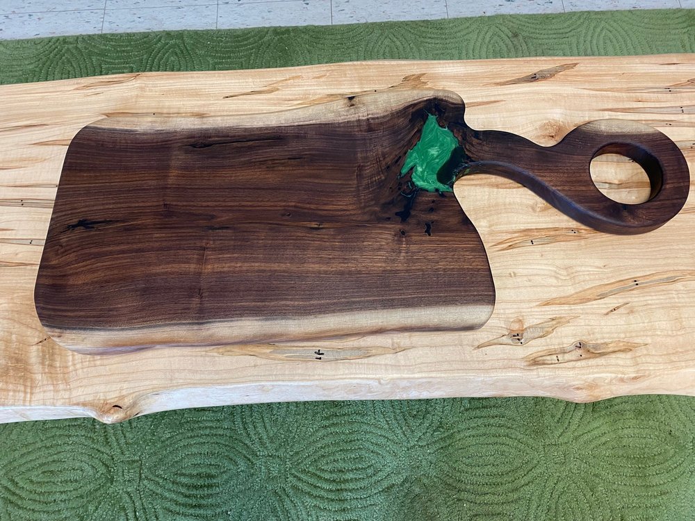 Large Serving Tray / Cutting Board - Hardwood 24 x 14 x 1 Made in U