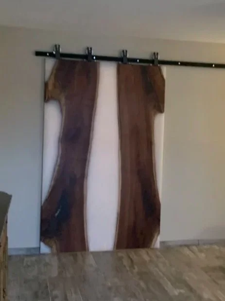 Black Walnut with Pearl Epoxy Barn Door