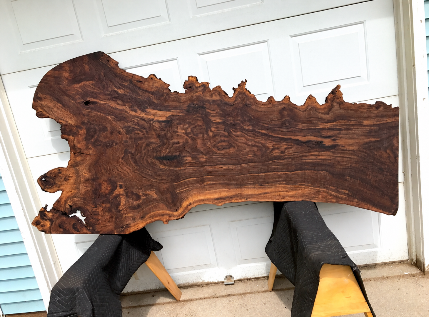 Live Edge Claro Walnut Burl Headboard 