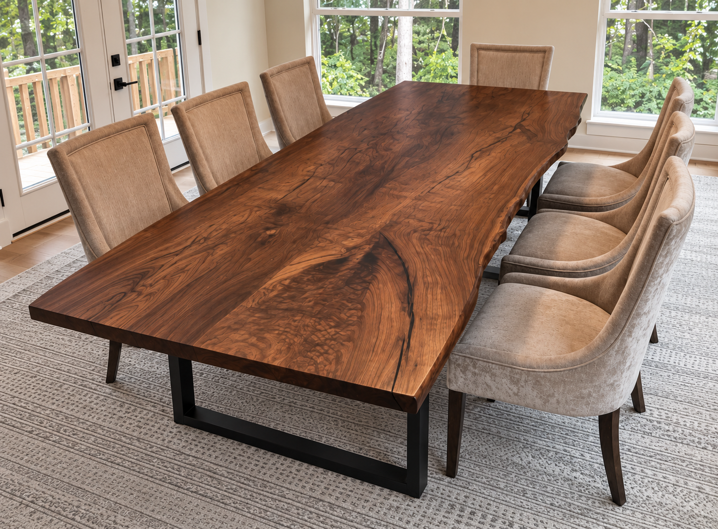 Beautiful Black Walnut Live Edge Dining Table