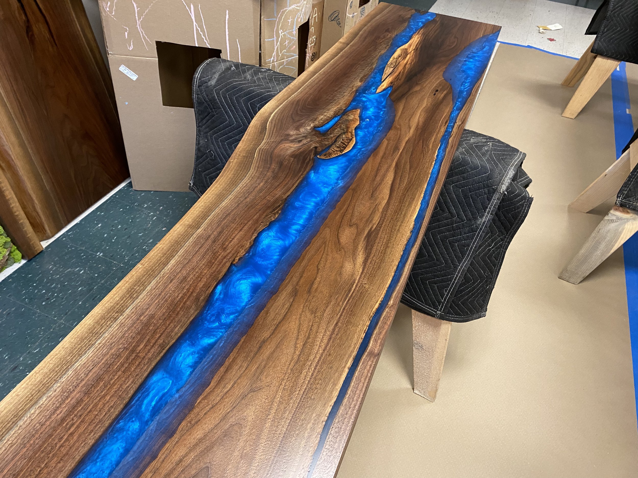 Live Edge Ash Slab Wood with Lacquer finish