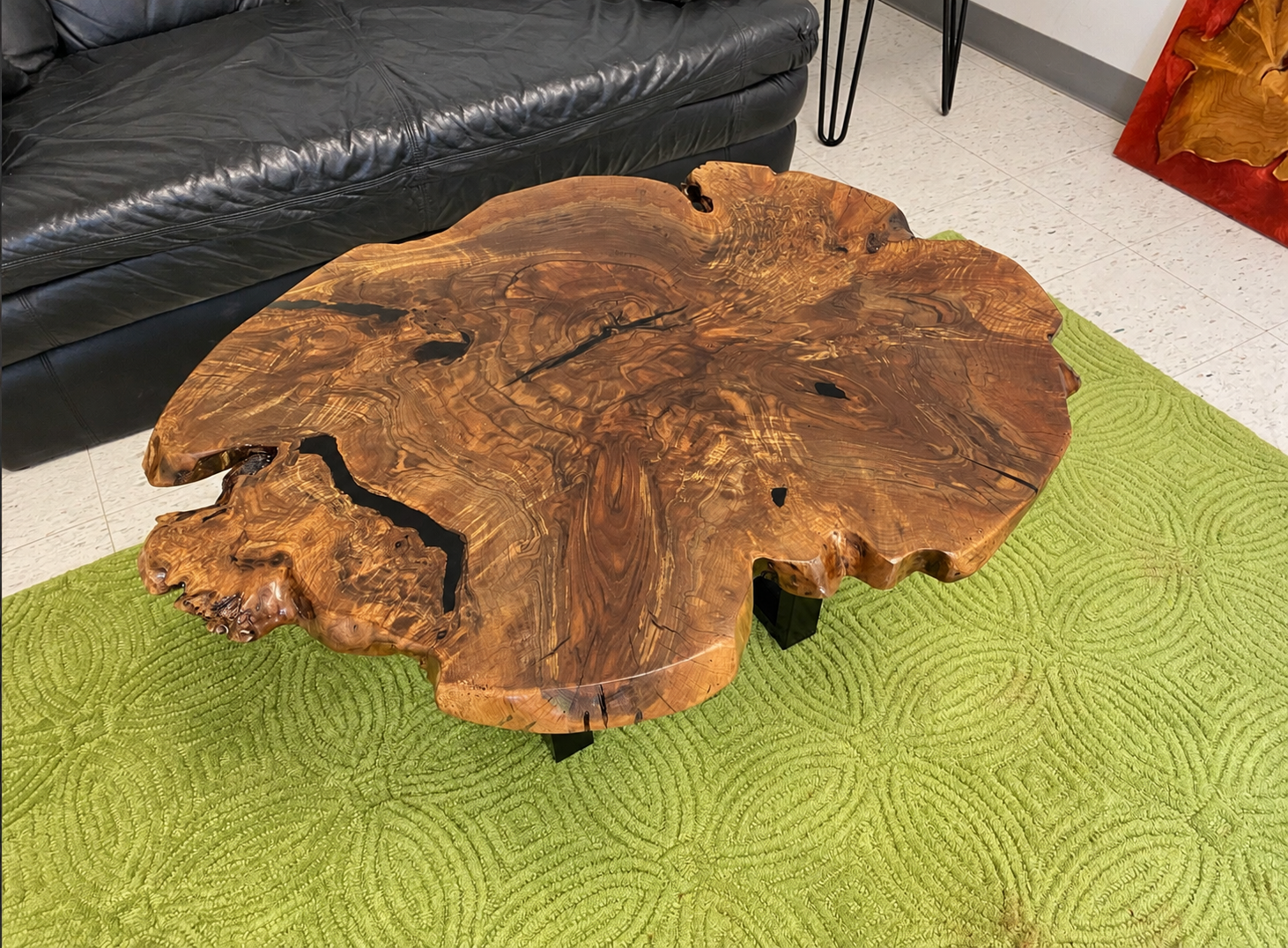 Live Edge Claro Walnut Tree Slice Coffee Table