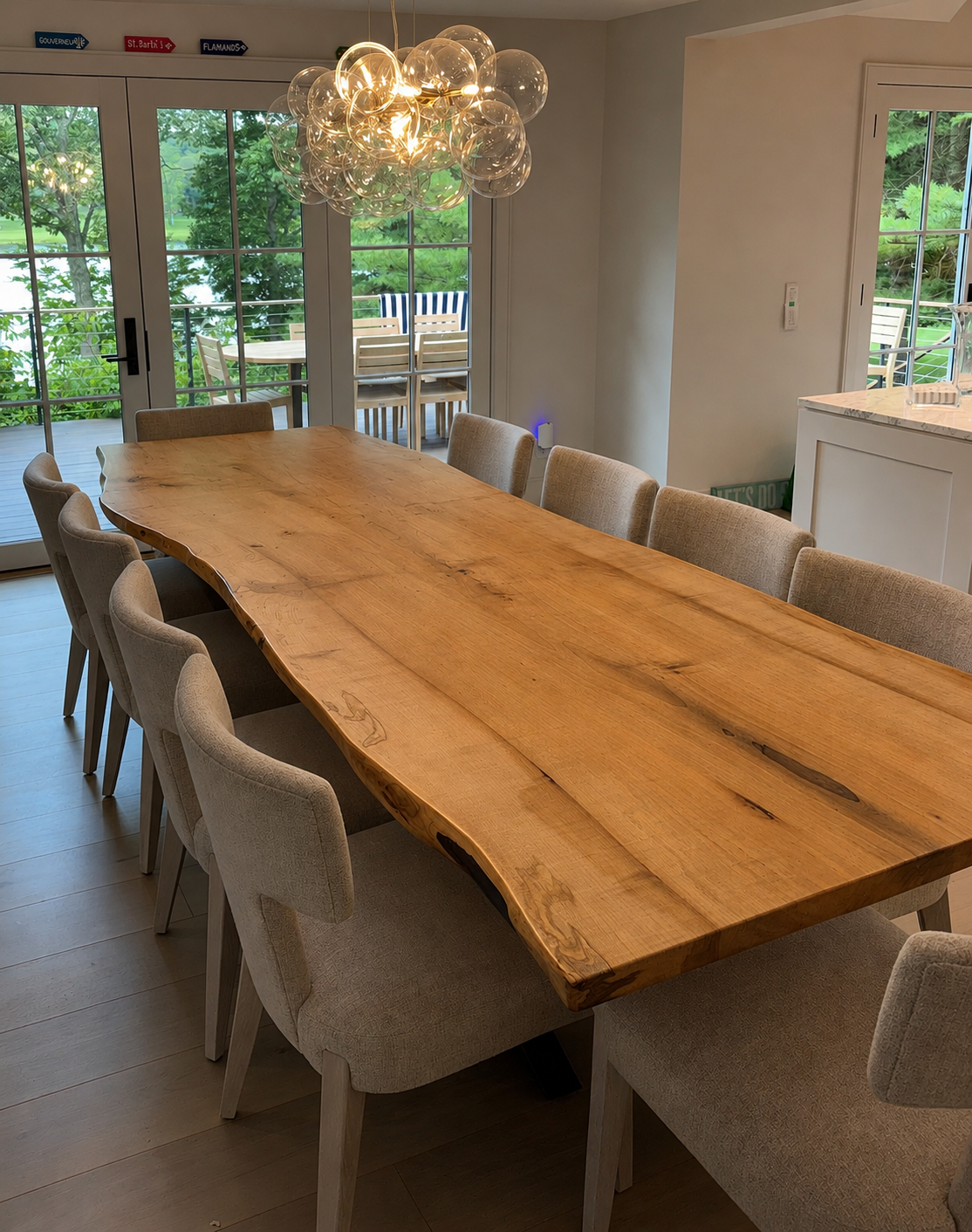 Large Single Slab Live Edge Maple Dining Table