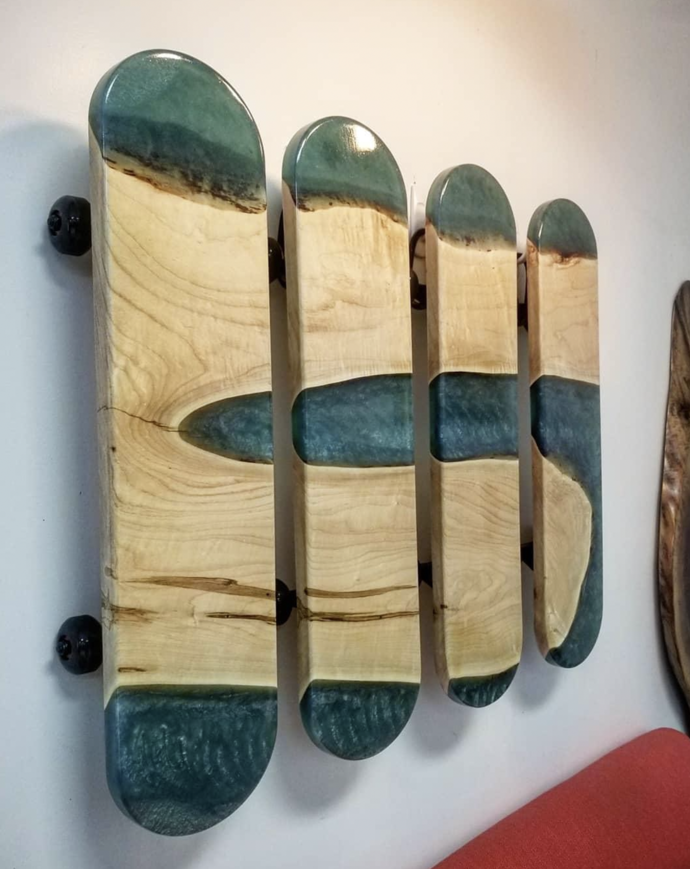 Wood and Resin Skateboard Modern Wall Art