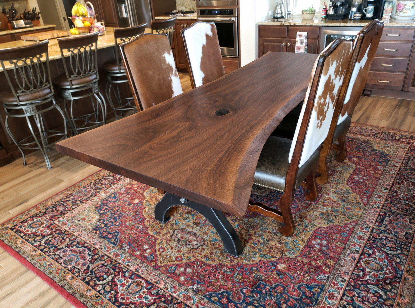 Live Edge Black Walnut Dining Table from a Single Slab