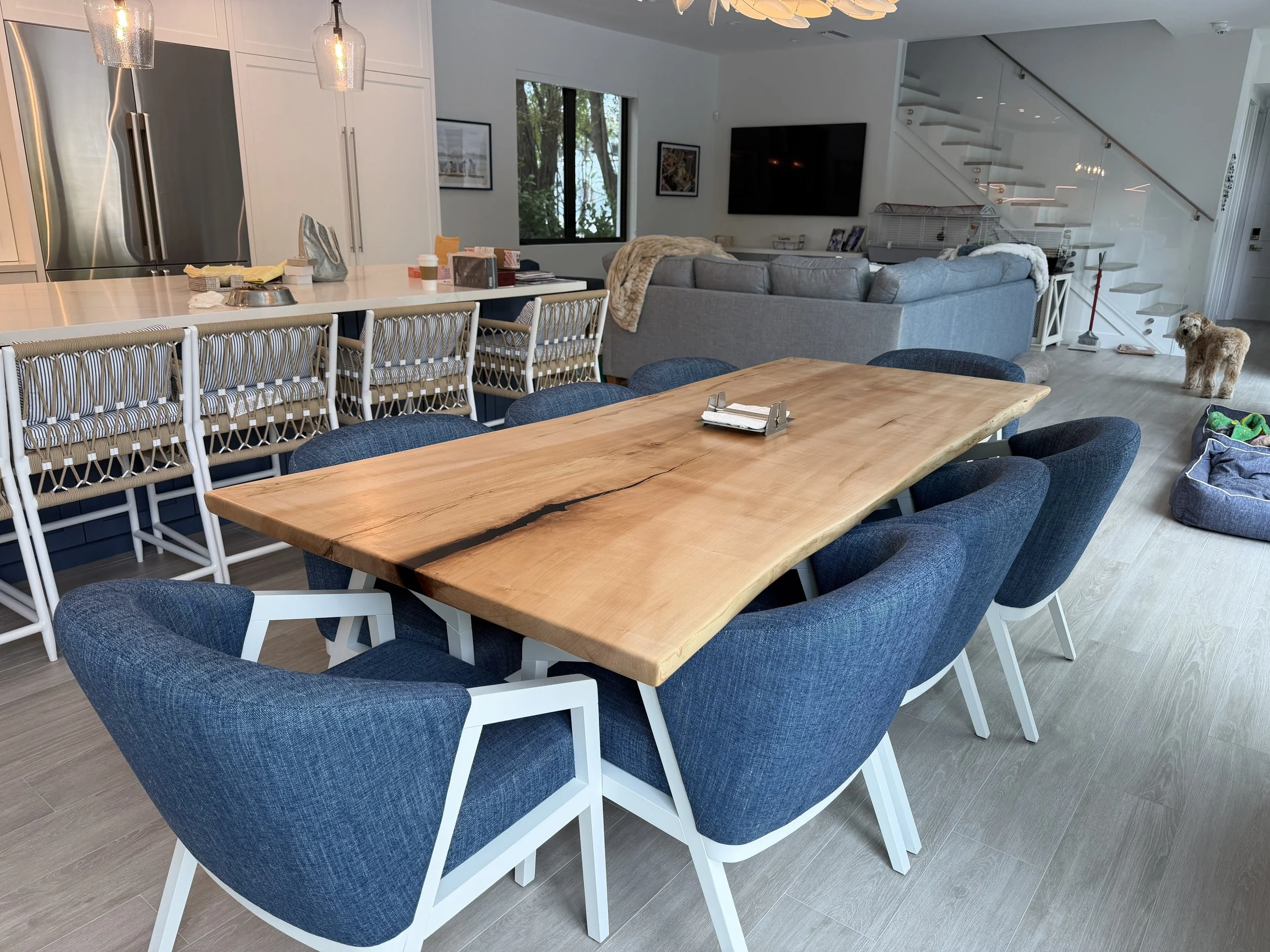 Live Edge Maple Dining Table from a Single Slab