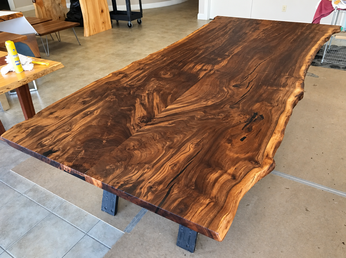 BookMatched Live Edge Black Walnut Table Top
