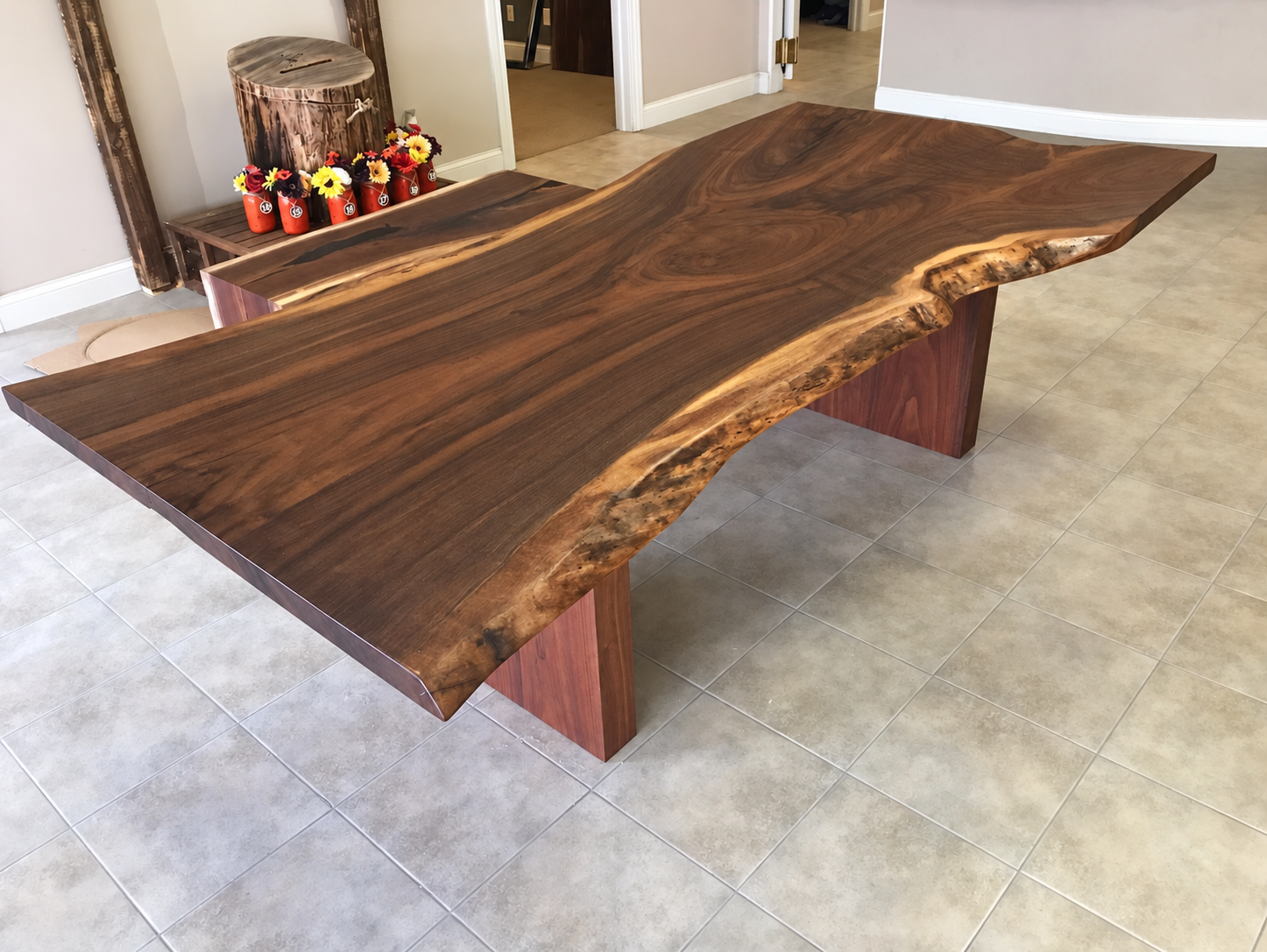 Large Single Slab Black Walnut Dining Table