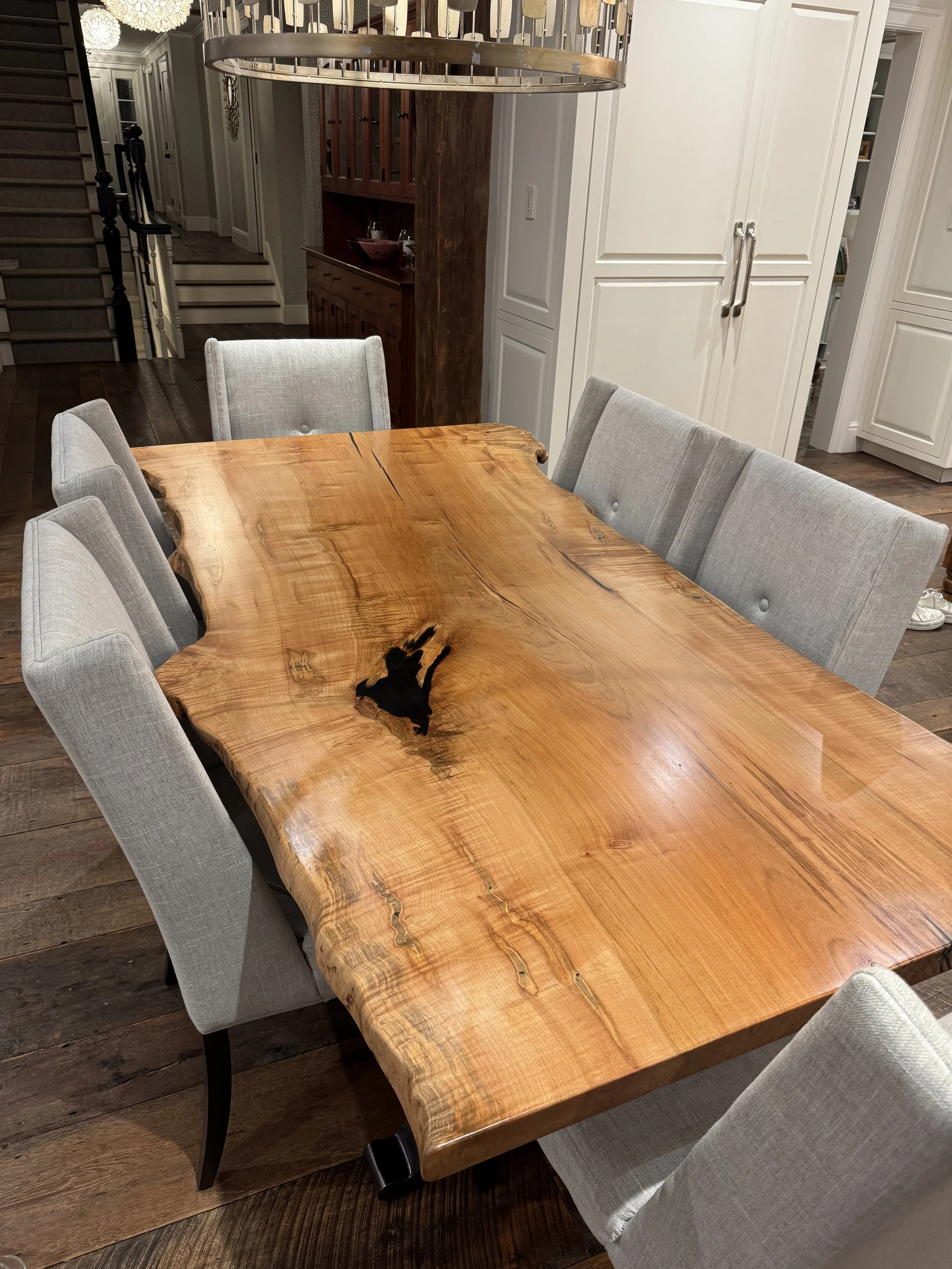 Large Single Slab Live Edge Maple Dining Table