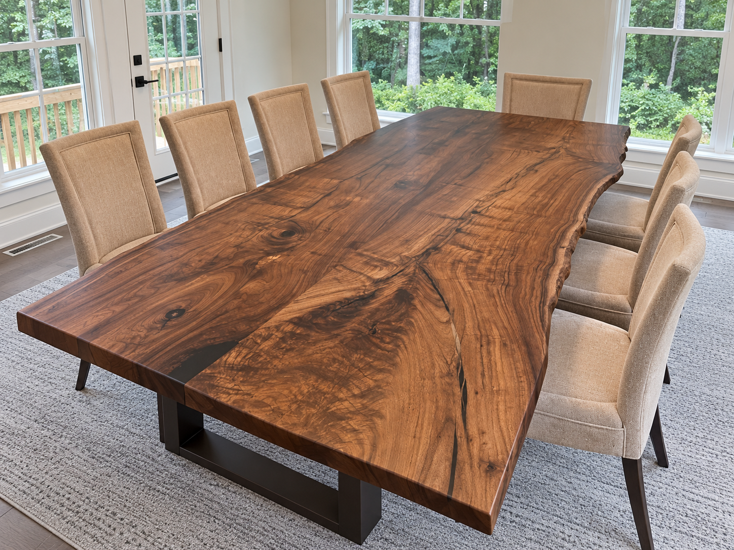 Book Matched Black Walnut Dining Table