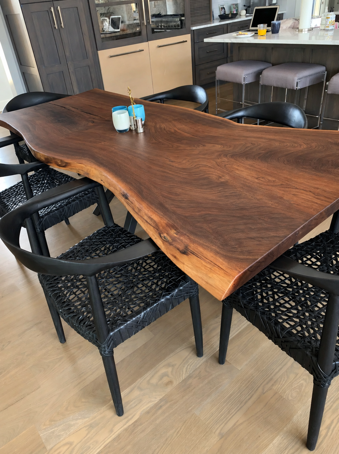 Single Slab Live Edge Black Walnut Dining Table