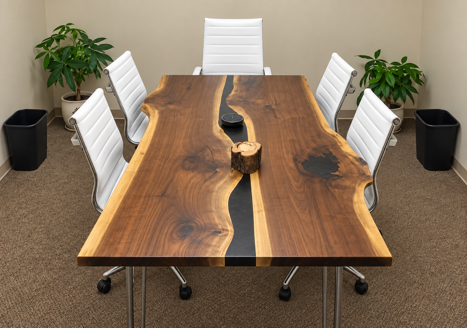 Black Walnut & Black Epoxy Conference Table