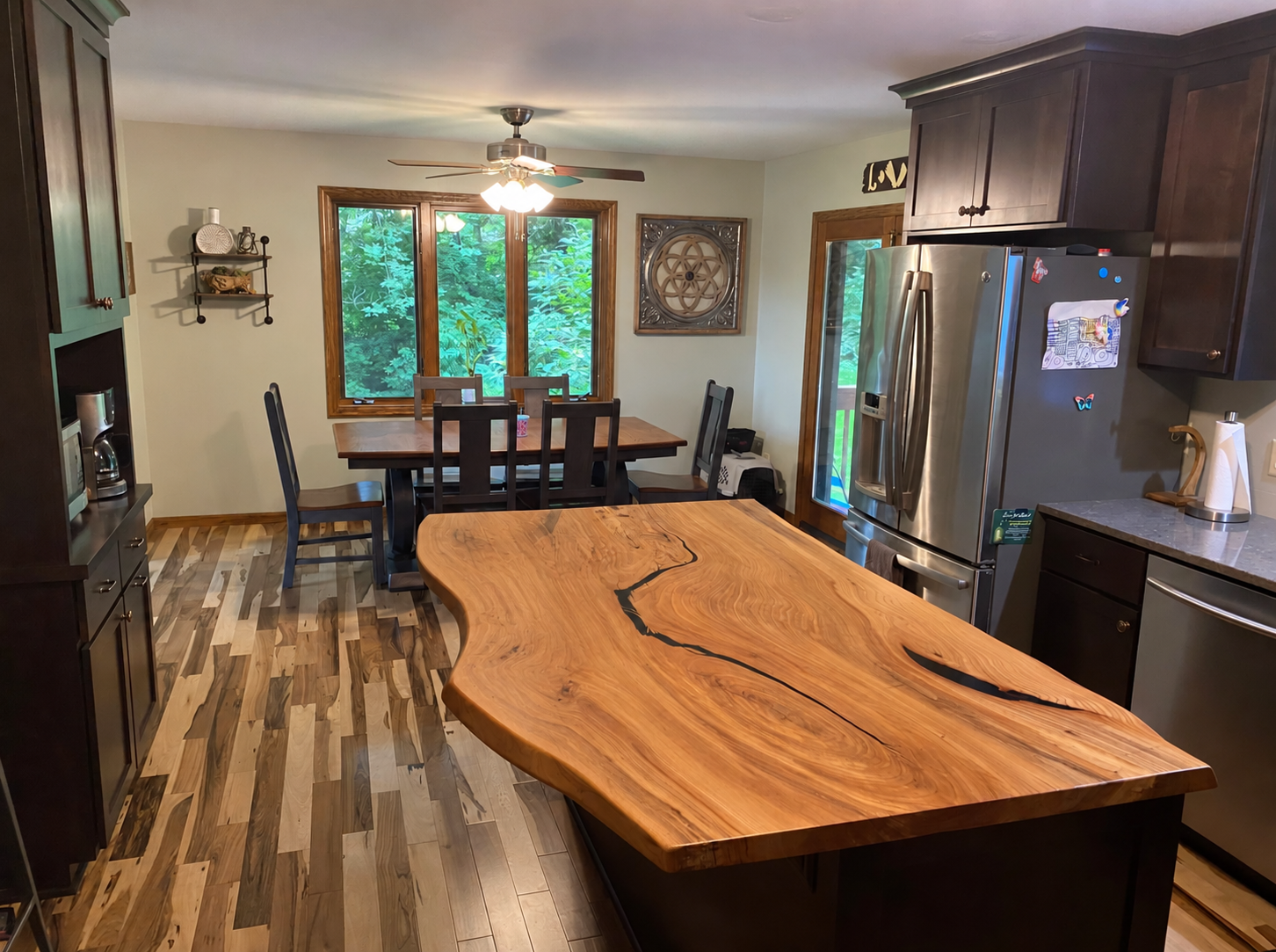 Live Edge English Elm Kitchen Island Top