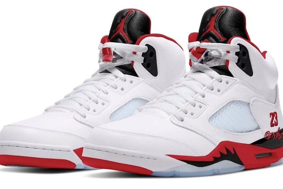 Air Jordan 5 Fire Red Black Tongue