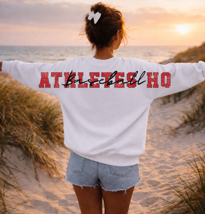 Adult  & Youth Athletes HQ Oversized Letters Crewneck