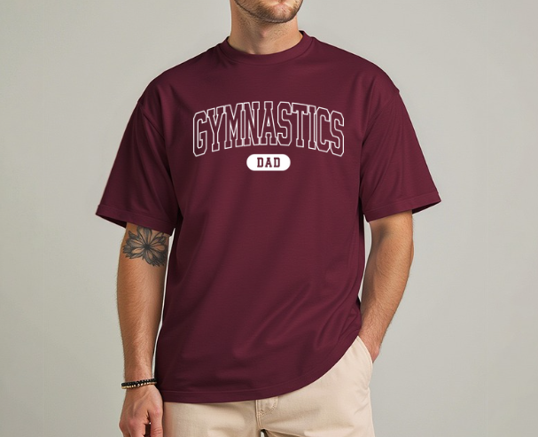 Gymnastics Dad Maroon Tee Mock.png