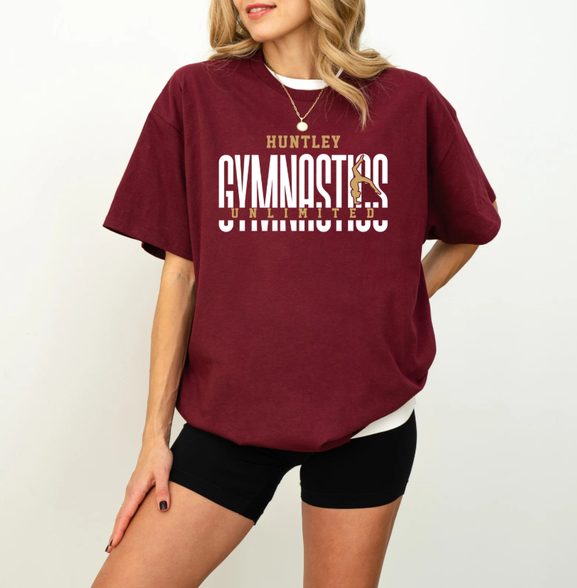 Huntley Gymnastics Unlimited Gap Maroon Tee Mock.png