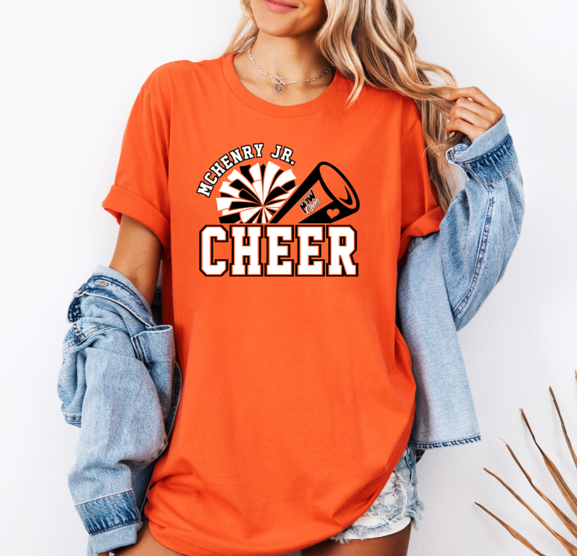 Mchnery Jr Cheer Megaphone w Pom- Orange mock.png