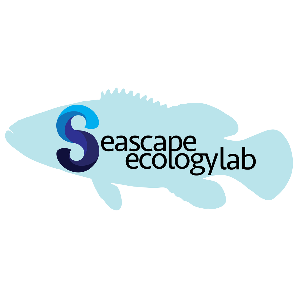 Logo of Seascape Ecology Lab with a fish silhouette and stylized text.