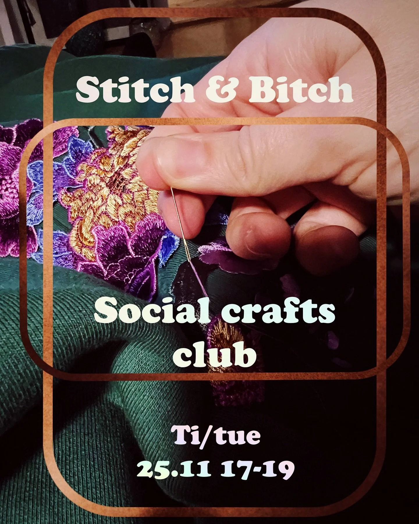 Ensimm&auml;inen Stitch &amp; Bitch k&auml;ss&auml;kerho avaa ovensa ensi tiistaina 25.11. Tervetuloa annankadun studiolle oman k&auml;ss&auml;projektisi kanssa, t&auml;m&auml;n kerhon tarkoitus on saada se oma jumittunut k&auml;ss&auml;projekti uude