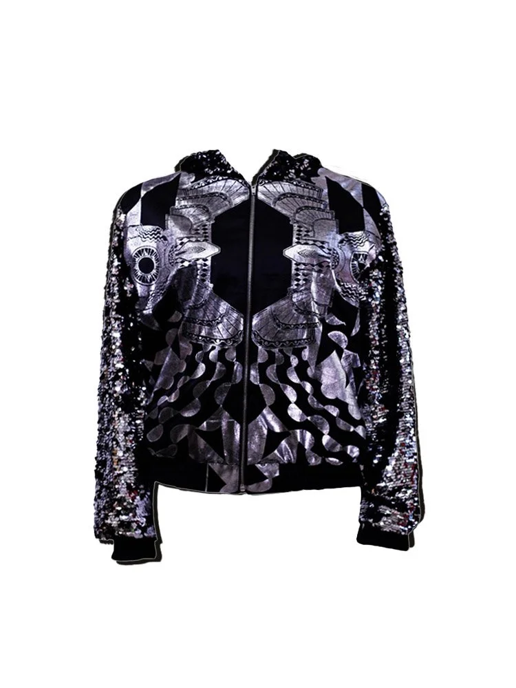 Ziggy bomber, shiny silver