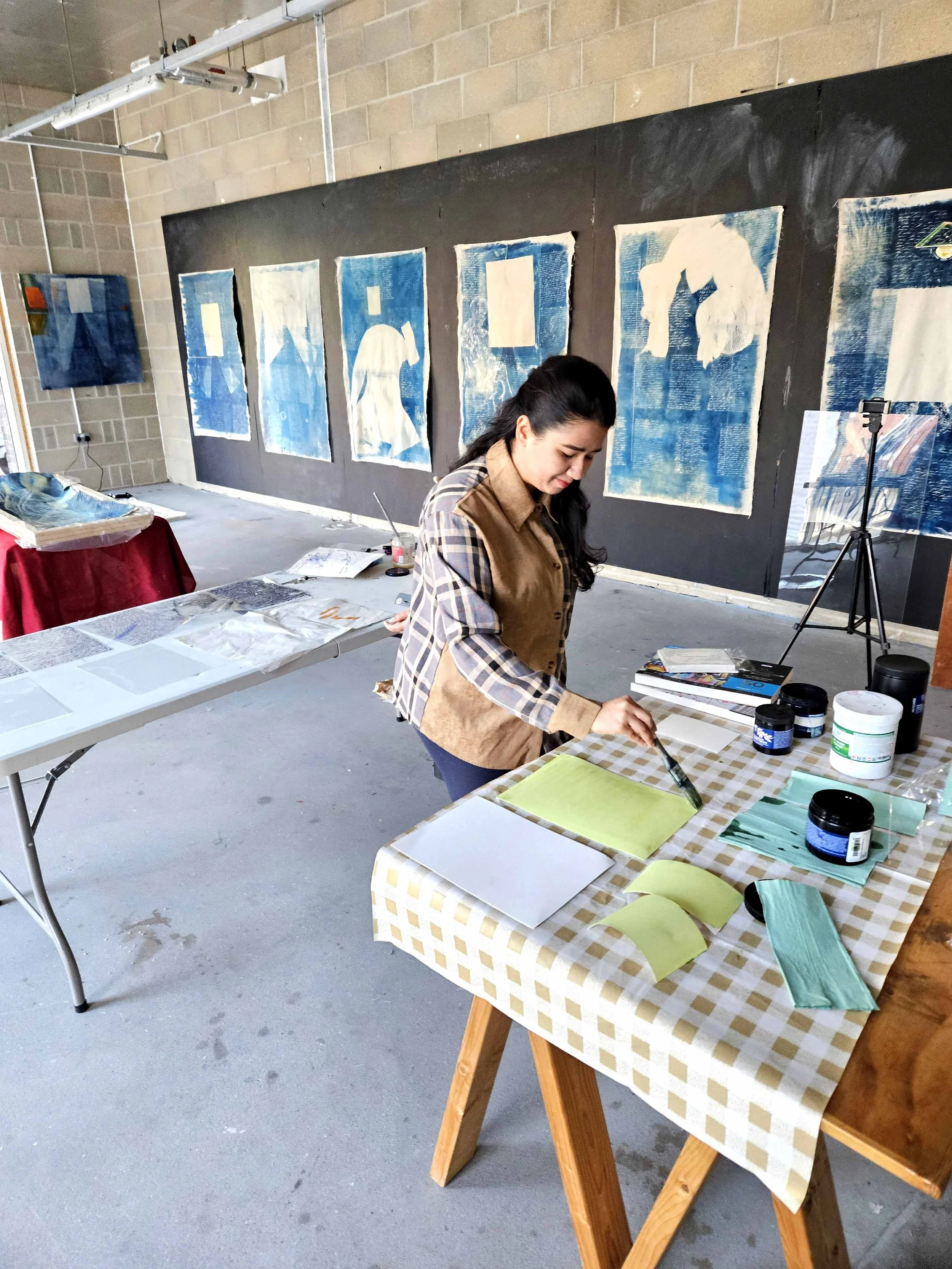 cyanotype workshop residency.